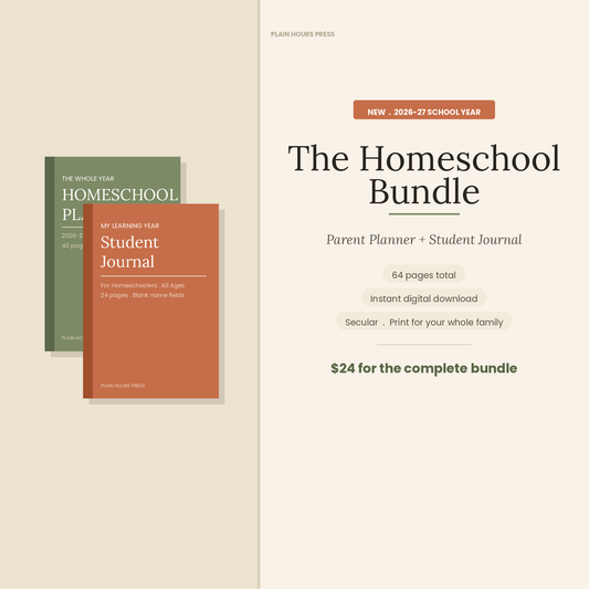Homeschool Bundle - parent planner and student journal covers