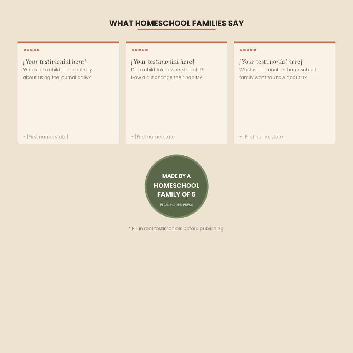 My Learning Year — Student Journal for Homeschoolers | Printable PDF | All Ages | Blank Name Fields
