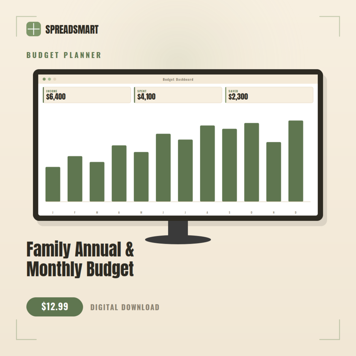 Family Annual & Monthly Budget Planner