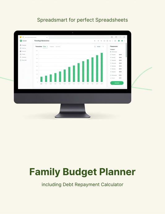 Family Budget Planner with Debt Payoff Calculator spreadsheet cover