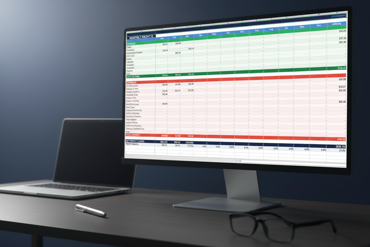 AI Author Finance Tracker on Monitor
