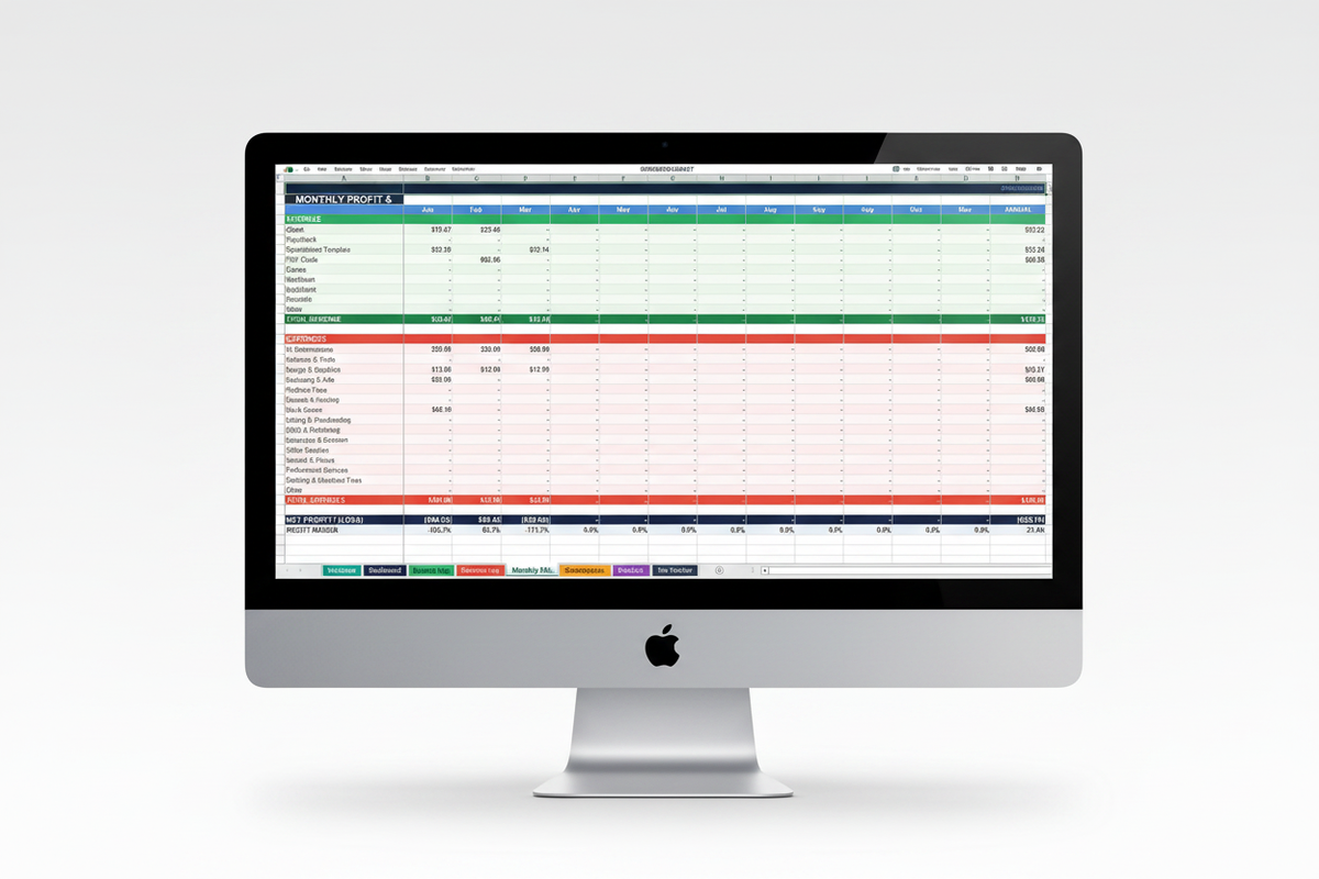 AI Author Finance Tracker - PC screen mockup